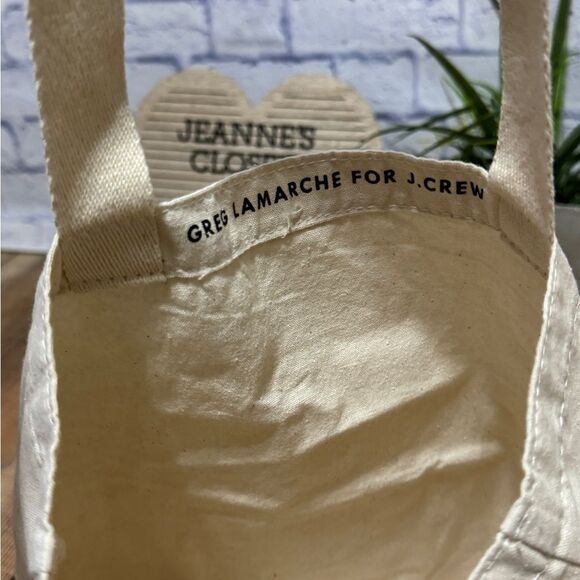 J.Crew Greg Lamarche Limited Edition Graffiti Canvas Summer Beach Tote Bag - Picture 6 of 8